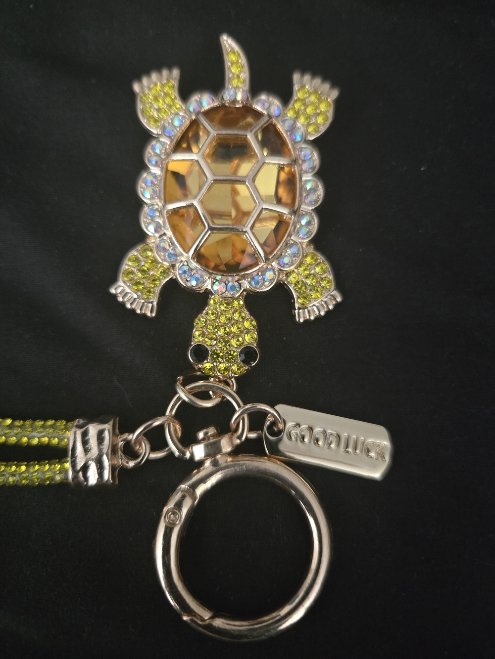 Turtle Keychain Charm in Yellow and Gold